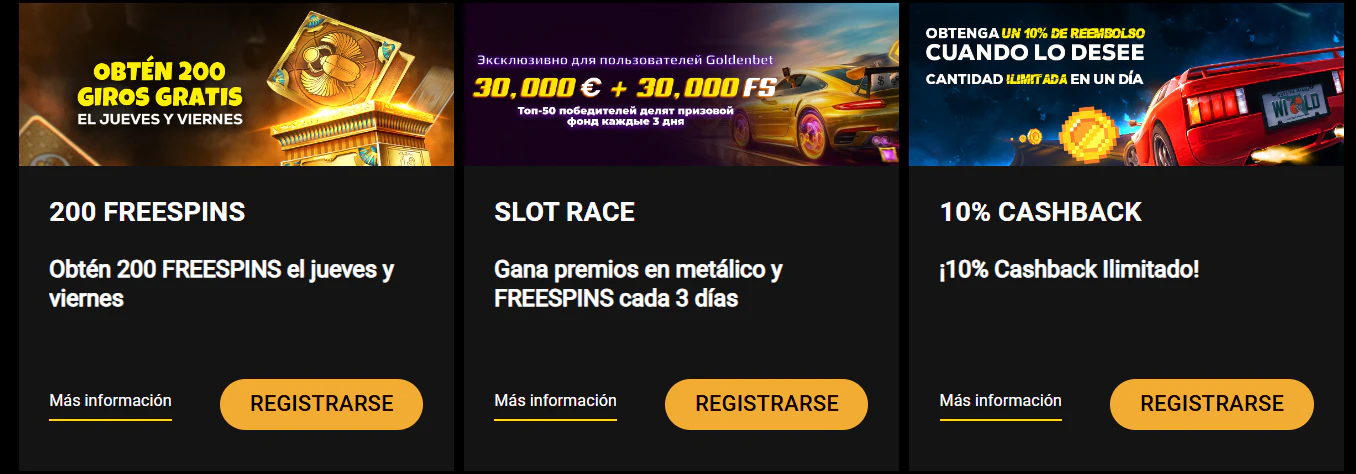 Bonificaciones de inicio de Goldenbet para jugadores de casino y apuestas deportivas