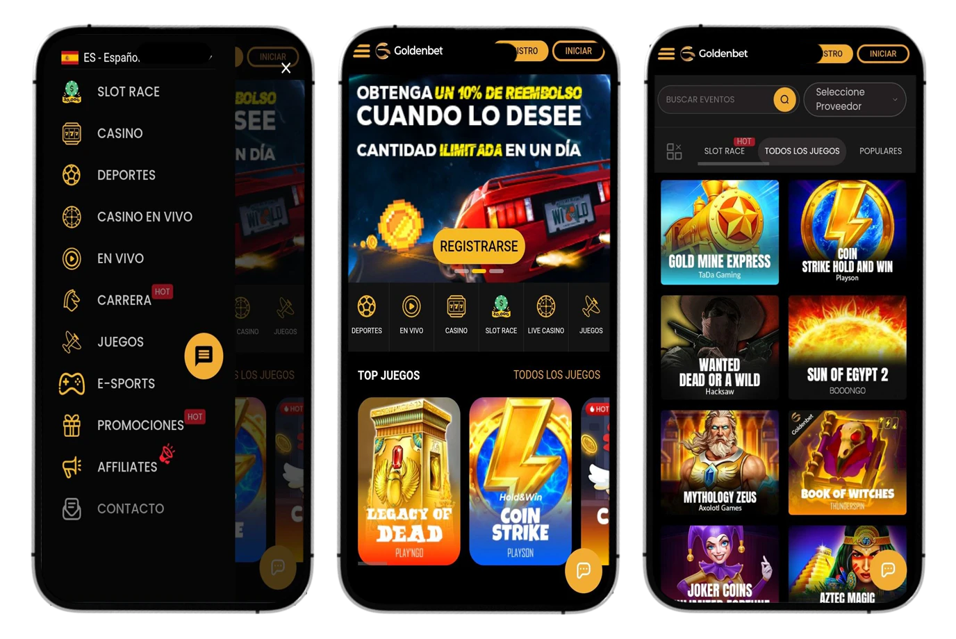 Uso de Goldenbet desde móvil mediante navegador y dispositivos portátiles